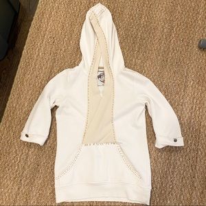 Free People | Cream & Tan Hoodie Sweatshirt